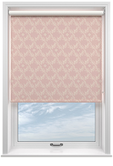 Trellis Prints, Vine and Bloom Rosies Pink - Roller Blind